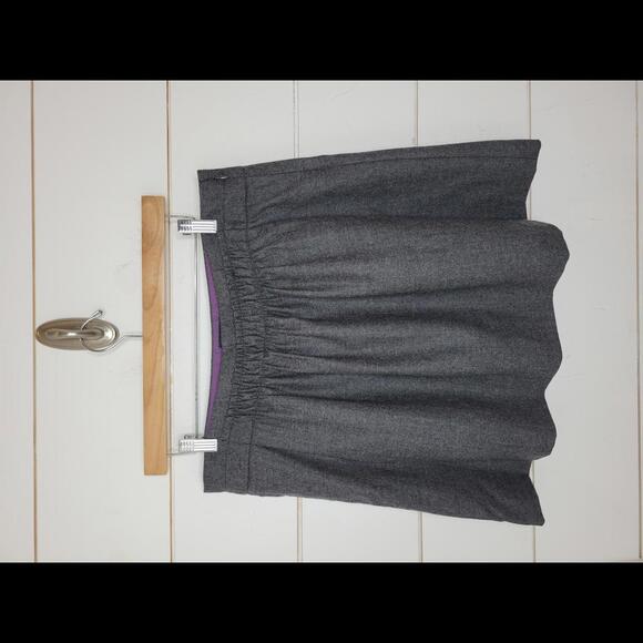 J Crew size 10 grey gathered front wool mini skirt - Picture 1 of 4